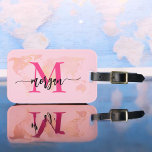 Hot Pink World Traveller Map Monogram Name Luggage Tag<br><div class="desc">Travel in style with our Hot Pink World Traveller Map Monogram Name Luggage Tag! Featuring a vibrant hot pink design and a world map background, this tag is personalized with your name and monogram in a chic font. Perfect for identifying your luggage quickly and easily, it combines fashion with function....</div>