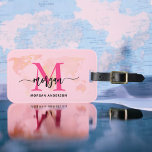 Hot Pink World Traveller Map Monogram Name Luggage Tag<br><div class="desc">Travel in style with our Hot Pink World Traveller Map Monogram Name Luggage Tag! Featuring a vibrant hot pink design and a world map background, this tag is personalized with your name and monogram in a chic font. Perfect for identifying your luggage quickly and easily, it combines fashion with function....</div>