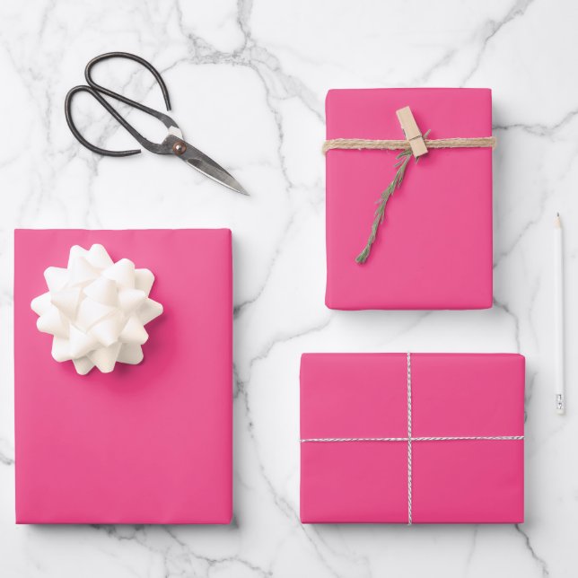Hot Pink Wrapping Paper Sheets (Front)