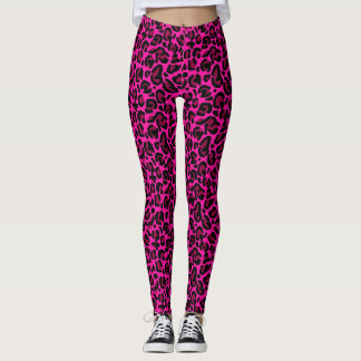 Hot Pink y2k Leopard Print Leggings