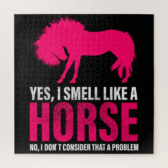 Hot Pink Yes I Smell Like A Horse  Jigsaw Puzzle (Vertical)