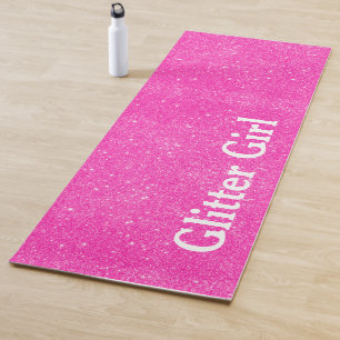 Hot Pink Yoga Glitter Girl Customize Sparkle Mat