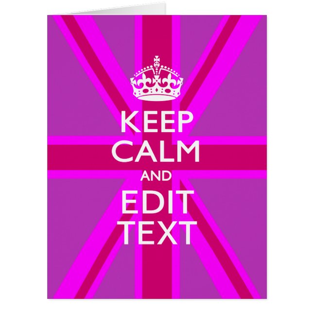Hot Pink Your Keep Calm Edit Text Union Jack (Front)