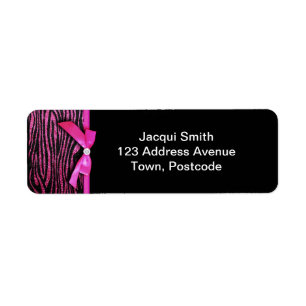 Hot pink zebra and ribbon bow graphic