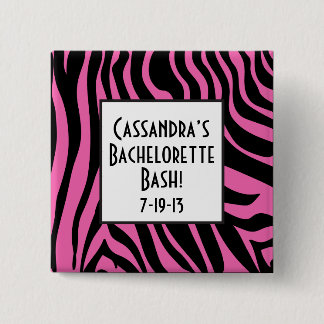 Hot Pink Zebra Bachelorette Button