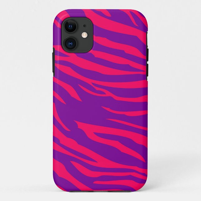 Hot Pink Zebra iPhone 5 Mate Barely There™ Case (Back)
