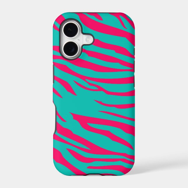 Hot Pink Zebra iPhone 5 Mate Barely There™ Case (Back)