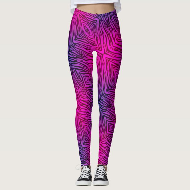 Hot Pink Zebra Leggings (Front)