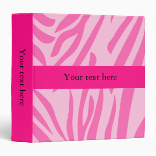 Hot Pink Zebra Print Binder