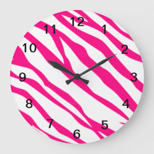 Hot Pink Zebra print clock