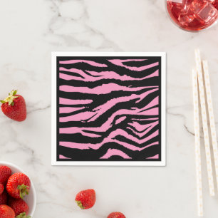 Hot Pink Zebra Print Cocktail Napkins