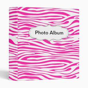Hot Pink Zebra stripe pattern animal print Binder