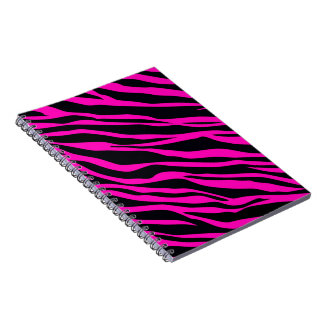 Hot Pink Zebra Striped Notebook