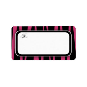Hot Pink Zebtra Stripes Address Labels