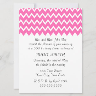 Hot Pink Zigzag Pattern Invitation