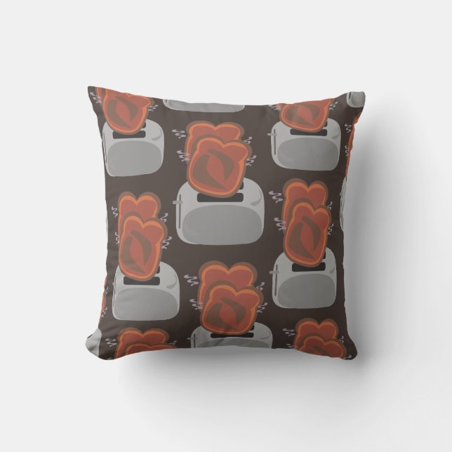 Hot Poppin Toast Throw Pillow (Front)