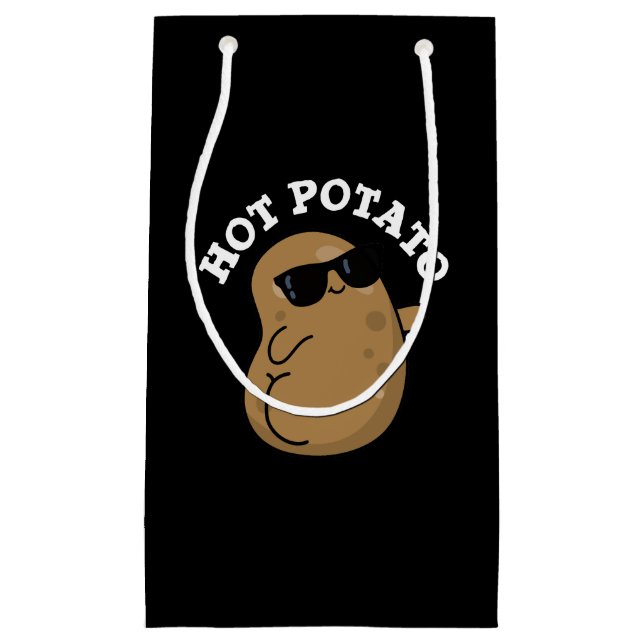 Hot Potato Funny Veggie Pun Dark BG Small Gift Bag (Front)