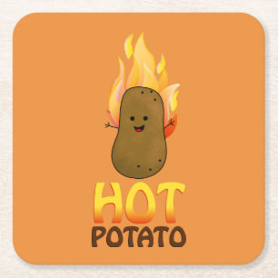 Hot Potato Square Paper Coaster