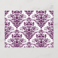 Hot Purple and White Elegant Damask Pattern