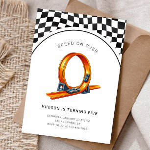 Hot Racing Car 3rd Birthday Invitation