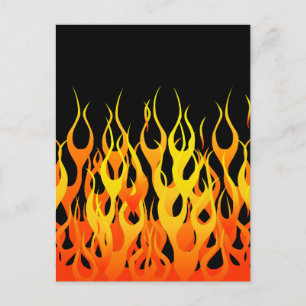 Hot Racing Flames Graphic Postcard