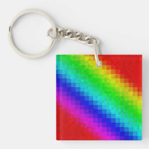 Hot Rainbow Mosaic Shimmer, Keychain