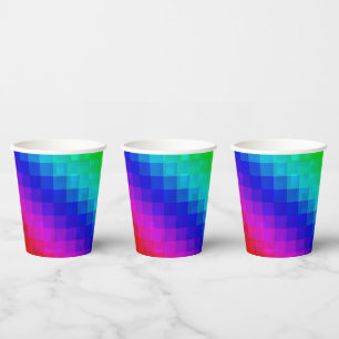 Hot Rainbow Mosaic Shimmer, Paper Cups