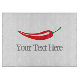 Hot red chili pepper glass cutting board