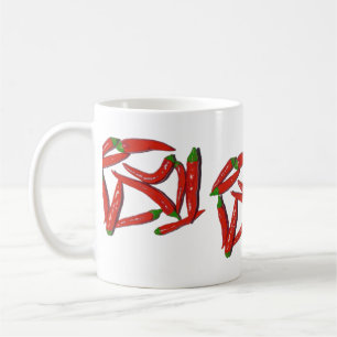 Hot Red Chili Peppers Pattern Coffee Mug