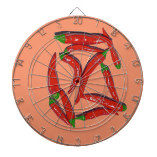 Hot Red Chili Peppers Pattern Dartboard