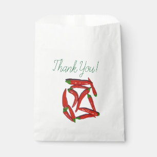 Hot Red Chili Peppers Pattern Favour Bag
