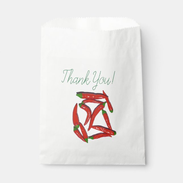 Hot Red Chili Peppers Pattern Favour Bag (Front)