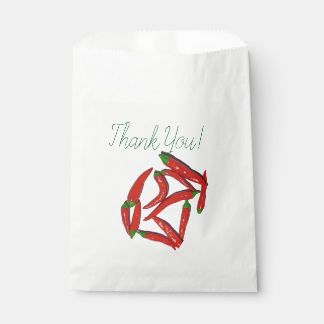 Hot Red Chili Peppers Pattern Favour Bag (Front)