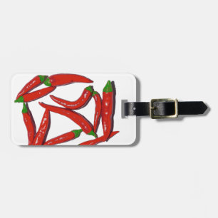 Hot Red Chili Peppers Pattern Luggage Tag