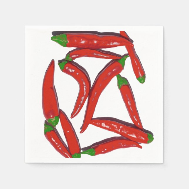 Hot Red Chili Peppers Pattern Napkin (Front)