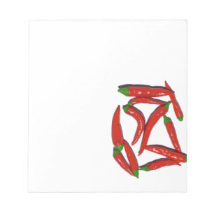 Hot Red Chili Peppers Pattern Notepad
