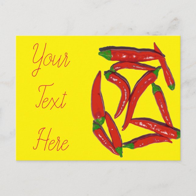 Hot Red Chili Peppers Pattern Postcard (Front)