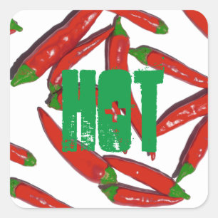 Hot Red Green Chili Peppers Sticker