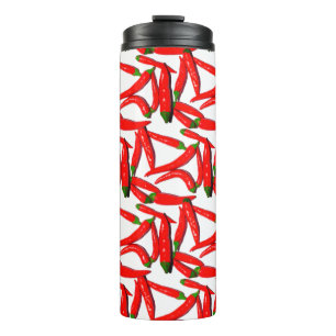 Hot Red Green Chili Peppers Thermal Tumbler
