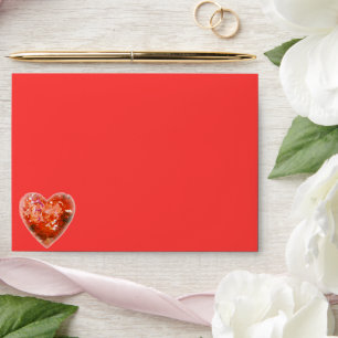 Hot Red Hearts for a Valentine Envelope