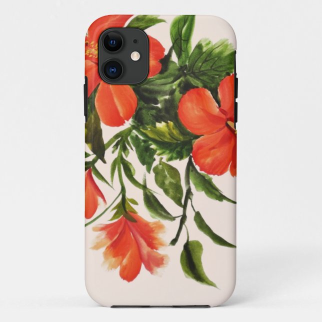 Hot Red Hibiscus Case-Mate iPhone Case (Back)