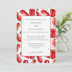 Hot Red & Saucy Chili Peppers Wedding Invitation
