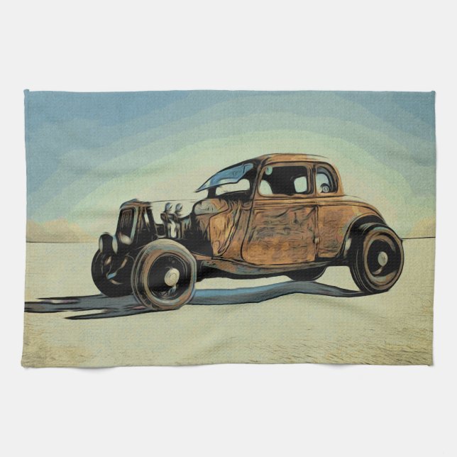 Hot Road Car Kitchen Towel (Horizontal)