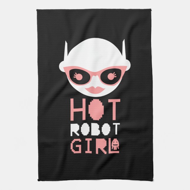 Hot robot girl kitchen towel (Vertical)