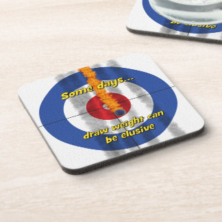 Hot Rocks 'draw weight' Curler's Coasters - (Blue)