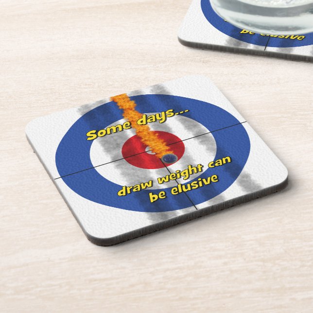 Hot Rocks 'draw weight' Curler's Coasters - (Blue) (Left Side)