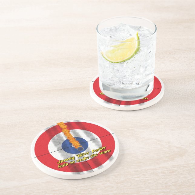 Hot Rocks 'Nitro' Sandstone Coaster - (Red) (Side)