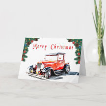 Hot Rod Christmas Card