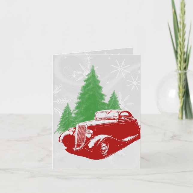 Hot Rod Christmas Holiday Card (Front)