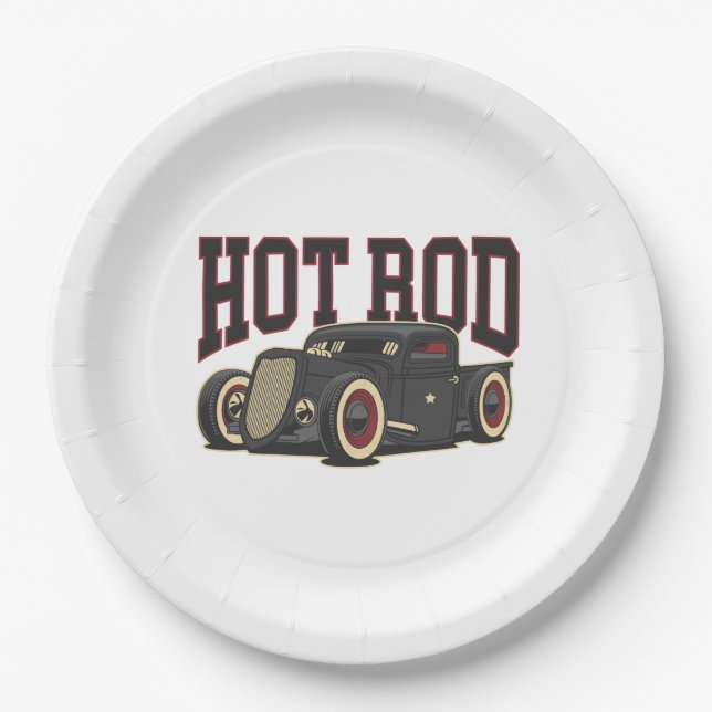 Hot Rod Classic Paper Plate (Front)